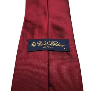NWT Brooks Brothers Makers XL Burgundy Red Ribbed Silk Tie